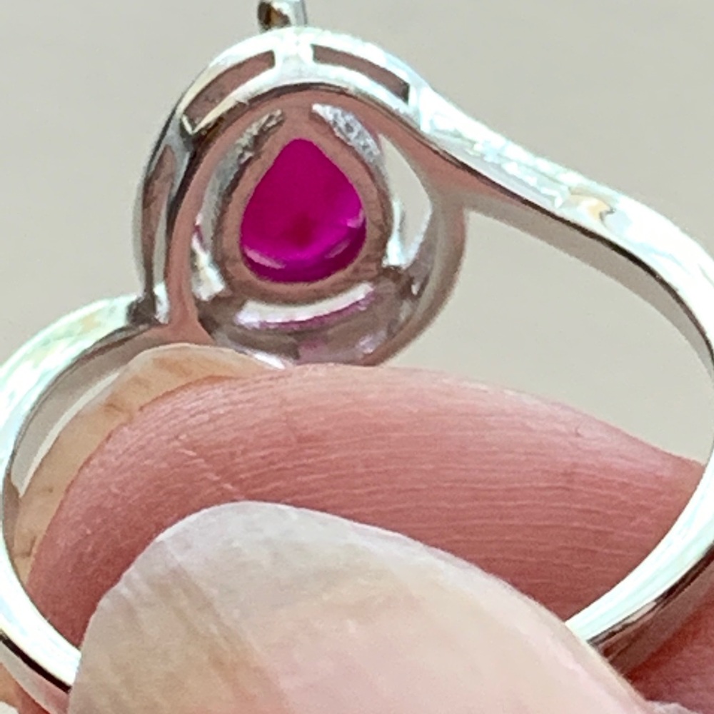 Vintage Natural Ruby 925 Silver Ring - image 3